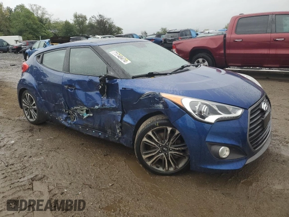 2016 Hyundai Veloster Turbo with VIN KMHTC6AEXGU284947, listed as a Copart auction lot 71740474 with 116,198 mi miles and Salvage Title. Bid and sale history available at carsss.com. Image 4.