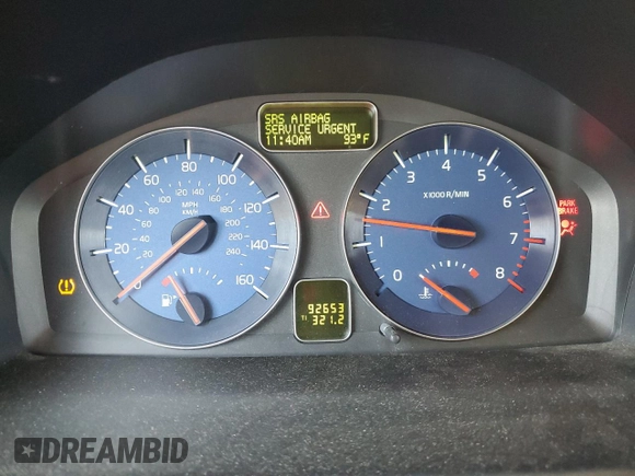 2013 Volvo C30 T5 with VIN YV1672MK4D2310752, listed as a Copart auction lot 61304725 with 92,653 mi miles and Salvage title. Bid and sale history available at DreamBid. Image 9.