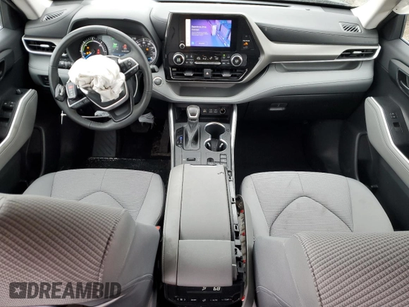 2023 Toyota Highlander Hybrid LE with VIN 5TDBBRCH5PS586128, listed as a Copart auction lot 55253445 with 28,362 mi miles and Salvage title. Bid and sale history available at DreamBid. Image 8.