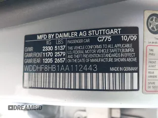2010 Mercedes-Benz E-Class E 350 Luxury with VIN WDDHF8HB1AA112443, listed as a IAAI auction lot 42099555 with 145,255 mi miles. Bid and sale history available at carsss.com. Image 9.