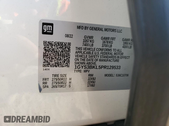 2023 Cadillac Escalade RWD Premium Luxury z VIN 1GYS3BKL5PR129533, wystawiony jako Copart lot #71565874 z przebiegiem 28 970 mil mil oraz Szkoda całkowita • Salvage title. Historia ofert i sprzedaży dostępna na DreamBid. Obrazek 13.
