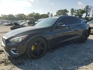 2019 Infiniti Q50 Luxe with VIN JN1EV7AP5KM517143, listed as a Copart auction lot 60044905 with 63,748 mi miles and Salvage title. Bid and sale history available at DreamBid. Image 1.