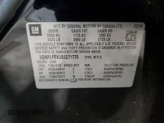 2014 Chevrolet Equinox LT z VIN 2GNFLFEK2E6271775, wystawiony jako Copart lot #44802275 z przebiegiem 170 939 mil mil oraz Szkoda całkowita • Salvage title. Historia ofert i sprzedaży dostępna na DreamBid. Obrazek 13.