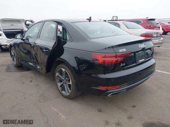2019 Audi A4 Premium with VIN WAUGMAF45KN021738, listed as a IAAI auction lot 41583455 with 53,337 mi miles. Bid and sale history available at carsss.com. Image 3.