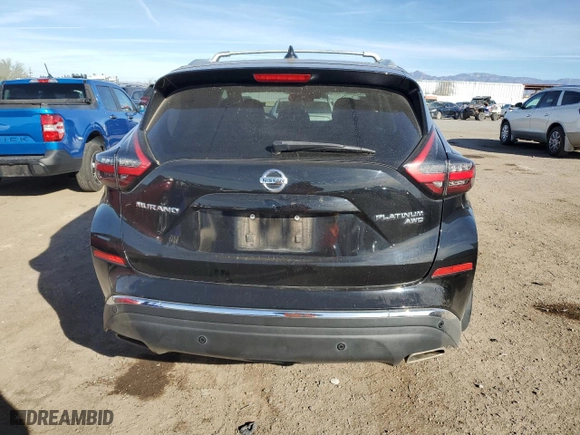 2020 Nissan Murano Platinum with VIN 5N1AZ2DS6LN172330, listed as a Copart auction lot 42448355 with 76,198 mi miles and Salvage Title. Bid and sale history available at carsss.com. Image 6.