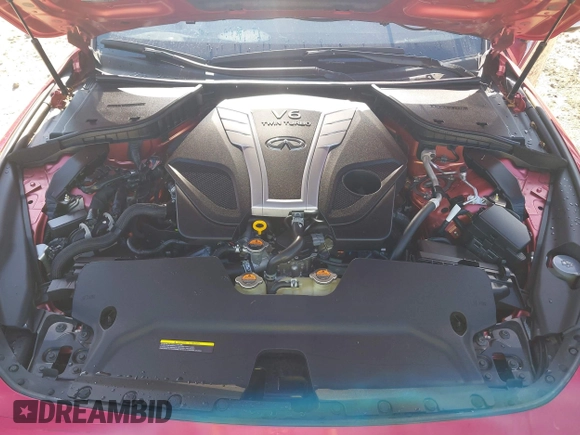 2017 Infiniti Q60 Red Sport 400 with VIN JN1FV7EK0HM610664, listed as a IAAI auction lot 40728910 with 89,817 mi miles and . Bid and sale history available at carsss.com. Image 10.