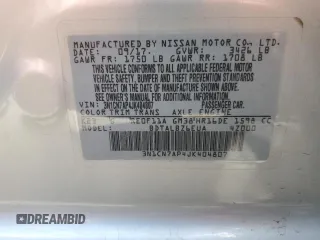 2018 Nissan Versa Sedan SV with VIN 3N1CN7AP4JK404807, listed as a Copart auction lot 53169255 with 66,702 mi miles and Salvage Title. Bid and sale history available at carsss.com. Image 12.