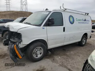 2019 Chevrolet Express Cargo with VIN 1GCWGAFP7K1185578, listed as a Copart auction lot 50901655 with 104,755 mi miles and Salvage title. Bid and sale history available at DreamBid. Image 1.