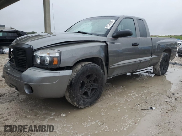 2005 Dodge Dakota SLT with VIN 1D7HE42KX5S287505, listed as a Copart auction lot 41743035 with 192,636 mi miles and Salvage Title. Bid and sale history available at carsss.com. Image 1.