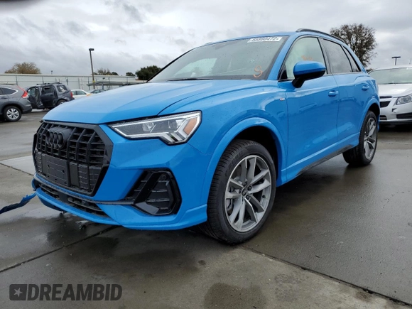 2022 Audi Q3 S line Premium Plus with VIN WA1EECF37N1127463, listed as a Copart auction lot 65860472 with 94 mi miles. Bid and sale history available at carsss.com. Image 2.