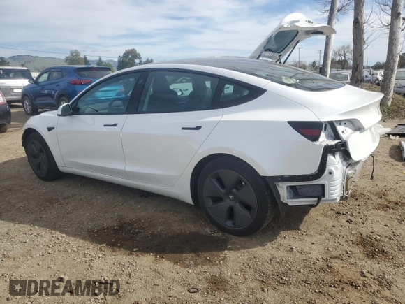 2023 Tesla Model 3 with VIN 5YJ3E1EA9PF546149, listed as a Copart auction lot 52104365 with 34,105 mi miles and Salvage Title. Bid and sale history available at DreamBid. Image 2.