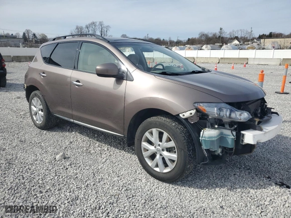 2012 Nissan Murano LE with VIN JN8AZ1MWXCW224445, listed as a Copart auction lot 50369255 with 69,358 mi miles and Salvage Title. Bid and sale history available at carsss.com. Image 4.