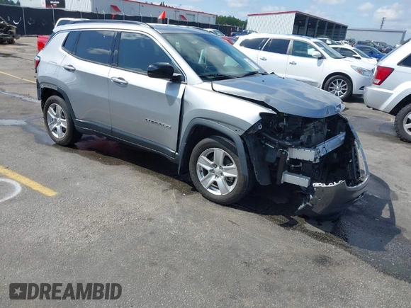 2022 Jeep Compass Latitude with VIN 3C4NJCBB3NT188428, listed as a IAAI auction lot 41930096 with 37,085 mi miles and . Bid and sale history available at DreamBid. Image 1.
