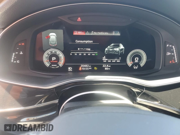 2023 Audi Q8 Premium Plus with VIN WA1EVBF12PD007113, listed as a Copart auction lot 67787744 with 20,482 mi miles and Salvage title. Bid and sale history available at DreamBid. Image 9.