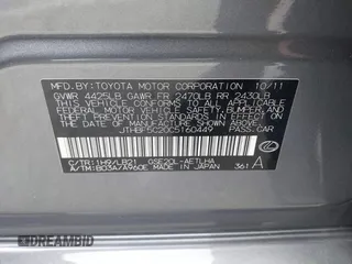 2012 Lexus IS 250 z VIN JTHBF5C20C5160449, wystawiony jako IAAI lot #42367948 z przebiegiem 131 446 mil mil oraz . Historia ofert i sprzedaży dostępna na DreamBid. Obrazek 9.