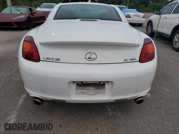 2002 Lexus SC with VIN JTHFN48Y720001922, listed as a Copart auction lot 75008854 with Not Provided miles and Non Repairable. Bid and sale history available at carsss.com. Image 6.