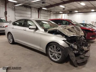 2018 Genesis G80 3.8L with VIN KMHGN4JE9JU250554, listed as a IAAI auction lot 40520002 with 82,360 mi miles. Bid and sale history available at carsss.com. Image 1.