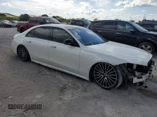 2023 Mercedes-Benz S-Class S 500 with VIN W1K6G6DB7PA197070, listed as a Copart auction lot 43637385 with 20,412 mi miles and Salvage Title. Bid and sale history available at carsss.com. Image 4.