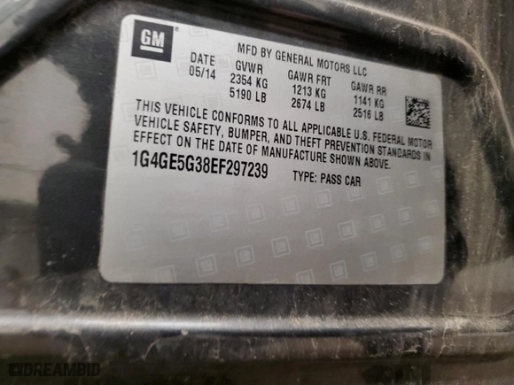 2014 Buick LaCrosse Premium I with VIN 1G4GE5G38EF297239, listed as a Copart auction lot 82970904 with 193,987 mi miles and Salvage Title. Bid and sale history available at carsss.com. Image 12.