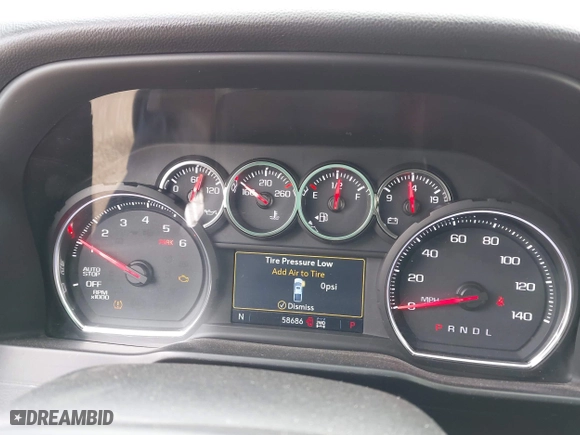 2019 Chevrolet Silverado 1500 LT with VIN 1GCRYDED3KZ216524, listed as a IAAI auction lot 41935467 with 58,686 mi miles. Bid and sale history available at carsss.com. Image 7.