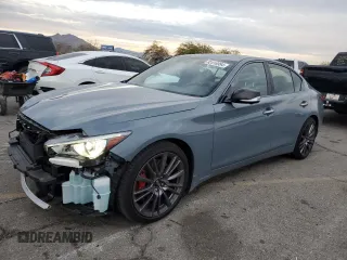 2024 Infiniti Q50 Red Sport 400 with VIN JN1FV7DPXRM660535, listed as a Copart auction lot 82416994 with 2,822 mi miles and Salvage Title. Bid and sale history available at DreamBid. Image 1.