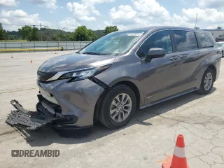 2021 Toyota Sienna LE with VIN 5TDKRKEC7MS028099, listed as a Copart auction lot 64029815 with 114,381 mi miles and Salvage title. Bid and sale history available at DreamBid. Image 1.