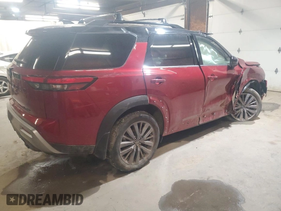 2023 Nissan Pathfinder SL z VIN 5N1DR3CD2PC239335, wystawiony jako Copart lot #48781855 z przebiegiem Nie podano mil oraz Szkoda całkowita • Salvage title. Historia ofert i sprzedaży dostępna na DreamBid. Obrazek 3.