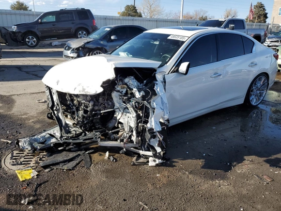 2020 Infiniti Q50 with VIN JN1EV7AR6LM250968, listed as a Copart auction lot 48635185 with 32,402 mi miles and Salvage Title. Bid and sale history available at DreamBid. Image 1.