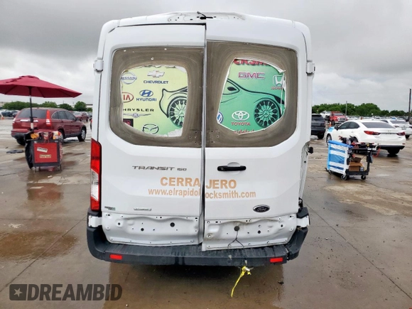 2023 Ford Transit with VIN 1FTYE1CGXPKA13081, listed as a Copart auction lot 55583935 with 126,698 mi miles and Salvage title. Bid and sale history available at DreamBid. Image 6.