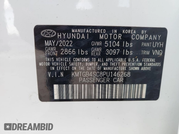 2023 Genesis G80 2.5T with VIN KMTGB4SC8PU146268, listed as a Copart auction lot 73759644 with 6,070 mi miles and Salvage Title. Bid and sale history available at carsss.com. Image 12.
