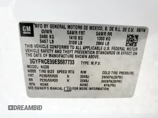 2014 Cadillac SRX Performance Collection with VIN 3GYFNCE39ES687733, listed as a Copart auction lot 62770665 with 151,714 mi miles and Salvage title. Bid and sale history available at DreamBid. Image 13.