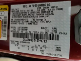 2017 Ford Fusion Hybrid Titanium with VIN 3FA6P0RU2HR394713, listed as a Copart auction lot 56070815 with 95,098 mi miles and Salvage title. Bid and sale history available at DreamBid. Image 12.