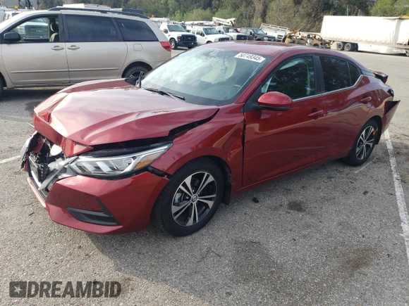 2020 Nissan Sentra SV with VIN 3N1AB8CV3LY270356, listed as a Copart auction lot 50749345 with 35,177 mi miles and Salvage Title. Bid and sale history available at DreamBid. Image 1.
