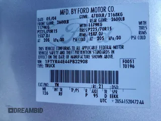 2004 Ford Ranger XLT Appearance with VIN 1FTYR44E44PB32908, listed as a Copart auction lot 75621914 with 46,989 mi miles and Salvage Title. Bid and sale history available at carsss.com. Image 12.