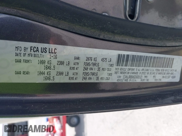 2016 Jeep Patriot Sport with VIN 1C4NJRBB0GD669121, listed as a IAAI auction lot 41947932 with 212,040 mi miles and . Bid and sale history available at carsss.com. Image 9.