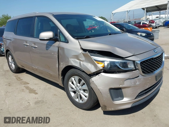 2017 Kia Sedona LX with VIN KNDMB5C16H6254544, listed as a IAAI auction lot 41961809 with 124,658 mi miles. Bid and sale history available at carsss.com. Image 1.