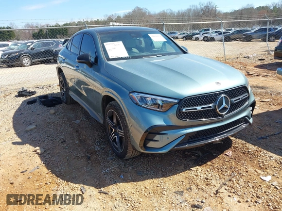 2025 Mercedes-Benz GLC with VIN W1NKJ4HB1SF236734, listed as a IAAI auction lot 41606654 with 13,644 mi miles. Bid and sale history available at carsss.com. Image 1.