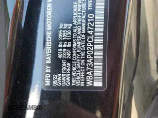 2023 BMW 4 Series 430i xDrive z VIN WBA73AP02PCL47210, wystawiony jako Copart lot #72401194 z przebiegiem 27 518 mil mil oraz Szkoda całkowita • Salvage title. Historia ofert i sprzedaży dostępna na DreamBid. Obrazek 12.