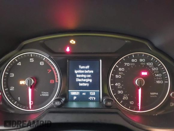 2013 Audi Q5 Premium Plus with VIN WA1LFAFP3DA045644, listed as a IAAI auction lot 42623579 with 188,531 mi miles and . Bid and sale history available at DreamBid. Image 7.