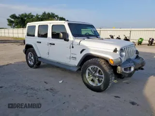 2019 Jeep Wrangler Unlimited Sahara z VIN 1C4HJXEG8KW527198, wystawiony jako Copart lot #60043115 z przebiegiem Nie podano mil oraz Szkoda całkowita • Salvage title. Historia ofert i sprzedaży dostępna na DreamBid. Obrazek 4.