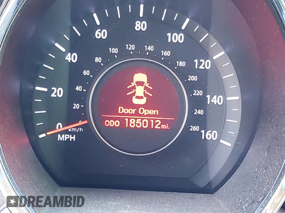 2011 Kia Optima EX with VIN KNAGN4A60B5163017, listed as a IAAI auction lot 41277968 with 185,012 mi miles and . Bid and sale history available at carsss.com. Image 7.