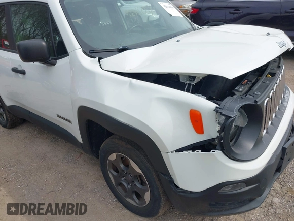 2017 Jeep Renegade Sport with VIN ZACCJBAB4HPG47710, listed as a IAAI auction lot 42024300 with 99,154 mi miles and . Bid and sale history available at carsss.com. Image 18.