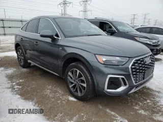 2023 Audi Q5 Sportback S line Premium Plus with VIN WA15AAFYXP2018956, listed as a Copart auction lot 41802925 with 22,132 mi miles and Salvage title. Bid and sale history available at DreamBid. Image 4.