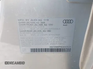 2014 Audi Q5 Premium Plus with VIN WA1CMAFP6EA063529, listed as a IAAI auction lot 41705364 with 154,501 mi miles and . Bid and sale history available at DreamBid. Image 9.