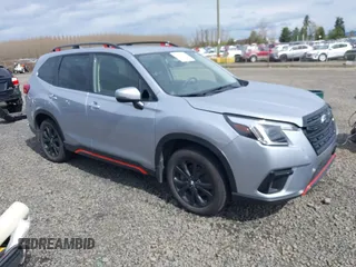 2023 Subaru Forester Sport with VIN JF2SKAJC0PH519600, listed as a IAAI auction lot 41880854 with 27,996 mi miles. Bid and sale history available at carsss.com. Image 1.