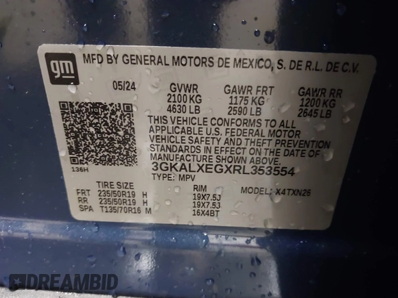 2024 GMC Terrain Denali with VIN 3GKALXEGXRL353554, listed as a IAAI auction lot 41615204 with 4,701 mi miles and . Bid and sale history available at DreamBid. Image 9.