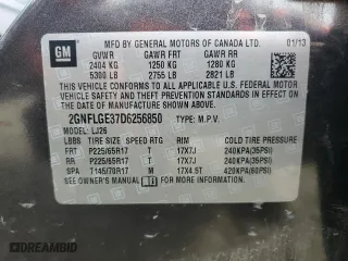2013 Chevrolet Equinox LTZ with VIN 2GNFLGE37D6256850, listed as a Copart auction lot 45194175 with 119,124 mi miles and Clean Title. Bid and sale history available at carsss.com. Image 13.
