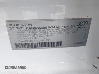2007 Audi A4 2.0T with VIN WAUDF78E17A208415, listed as a IAAI auction lot 42568259 with 149,537 mi miles and . Bid and sale history available at DreamBid. Image 9.