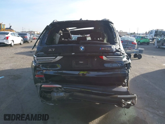 2022 BMW X7 M50i with VIN 5UXCX6C08N9M65716, listed as a IAAI auction lot 40795908 with 1 mi miles. Bid and sale history available at carsss.com. Image 15.