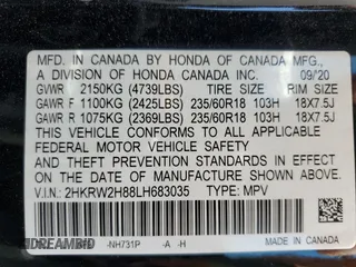 2020 Honda CR-V EX-L z VIN 2HKRW2H88LH683035, wystawiony jako Copart lot #59770435 z przebiegiem 95 187 mil mil oraz Czysty tytuł • Clean title. Historia ofert i sprzedaży dostępna na DreamBid. Obrazek 13.
